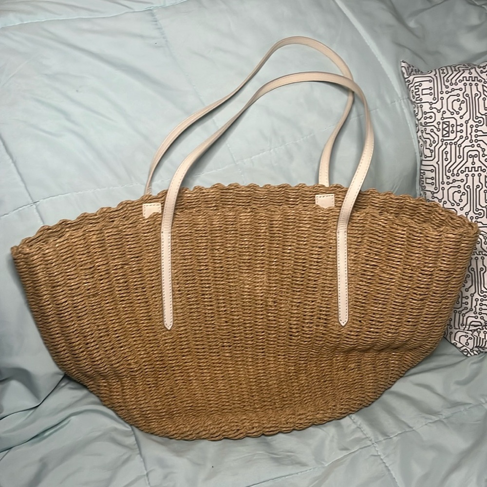 NWOT J crew straw bag